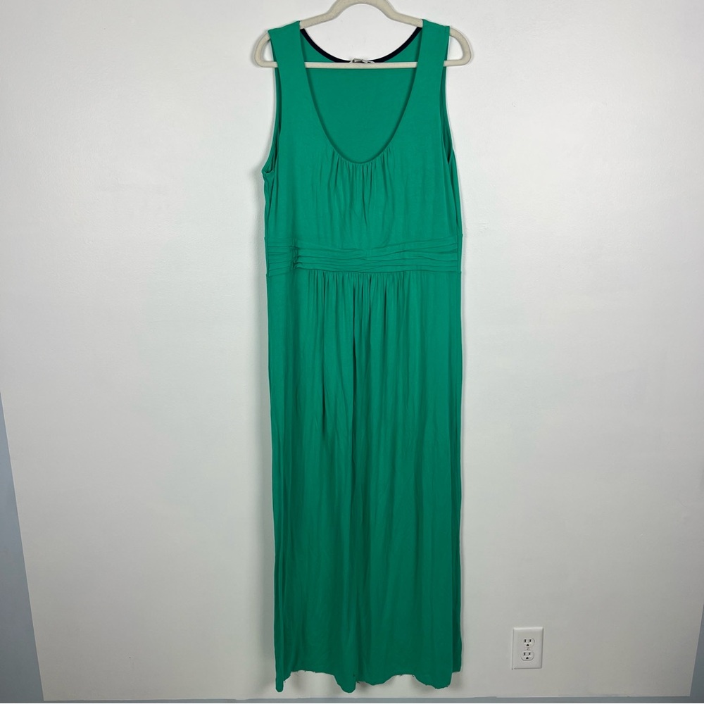 Boden Maya Maxi Dress Green Stretch Knit Sleeveless Size 18L